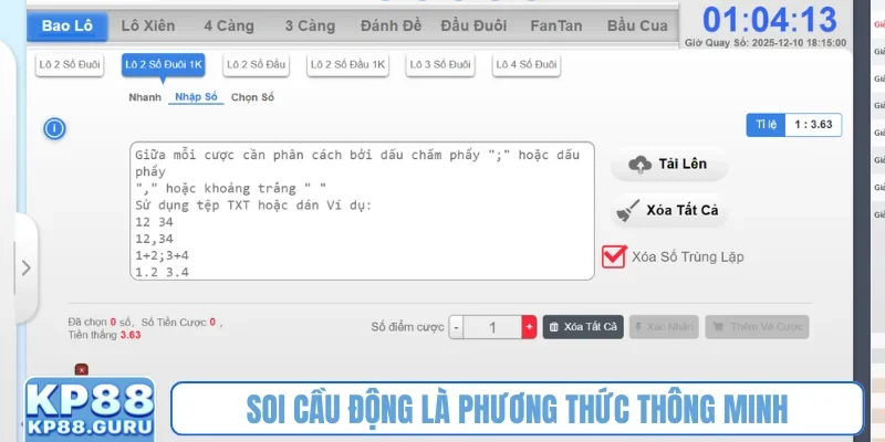 Soi cầu động là phương thức thông minh